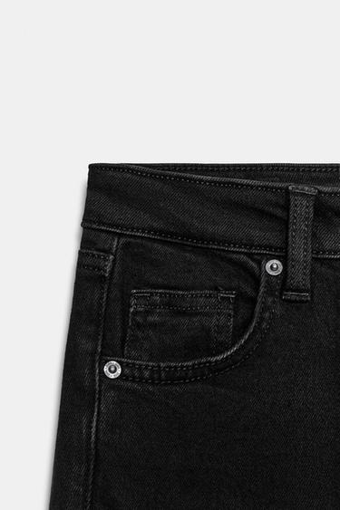 TRF CROPPED FLARE JEANS MIT HOHEM BUND - Schwarz von Zara