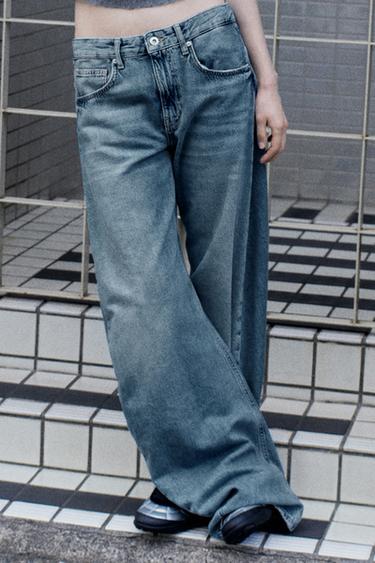 TRF ハイウエスト EXTRA WIDE LEG デニムパンツインディゴブルーZaraのTRF ハイウエスト EXTRA WIDE LEG デニムパンツ - インディゴブルー 