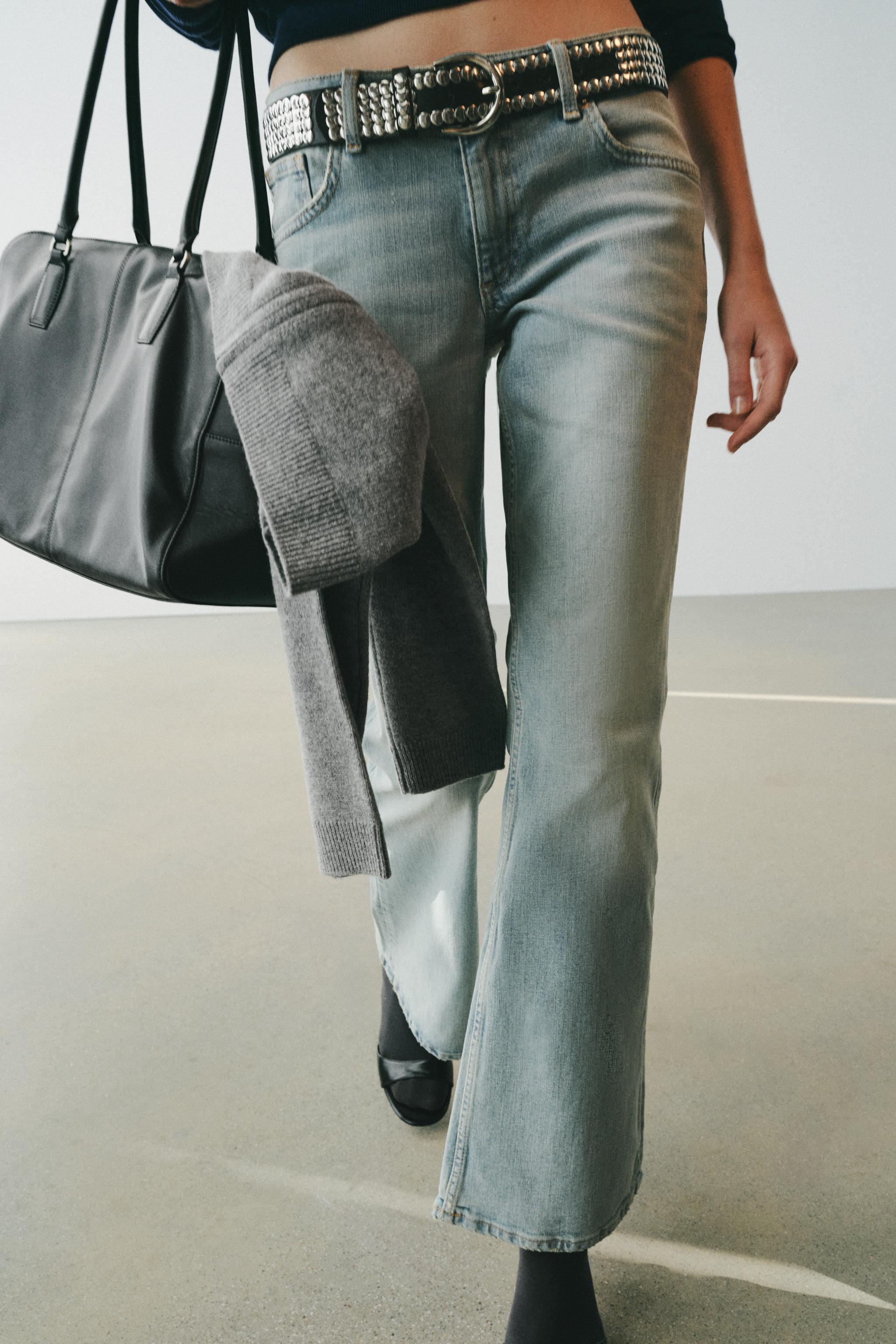 TRF LOW-RISE BOOTCUT JEANS — Aquamarine