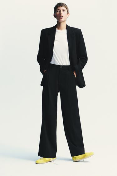 БРЮКИ С ЗАЩИПАМИ — ЧЕРНЫЙ от Zara