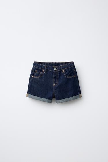MOM FIT DENIM BERMUDA SHORTS - Blue by Zara
