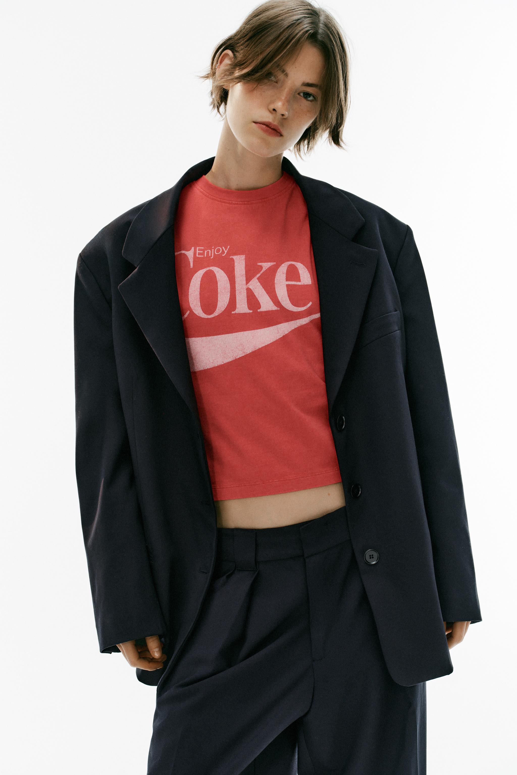 OVERSIZE BLAZER WITH SHOULDER PADS — Dark navy