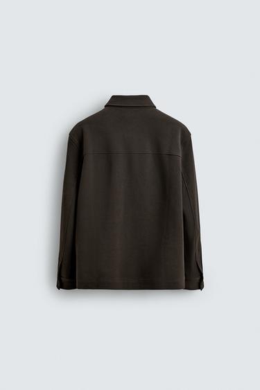 SURCHEMISE STRUCTURÉE CONFORT - Marron foncé de Zara - Image 7