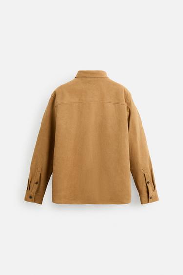 FAUX SUEDE SHIRT - Brown by Zara - Image 7