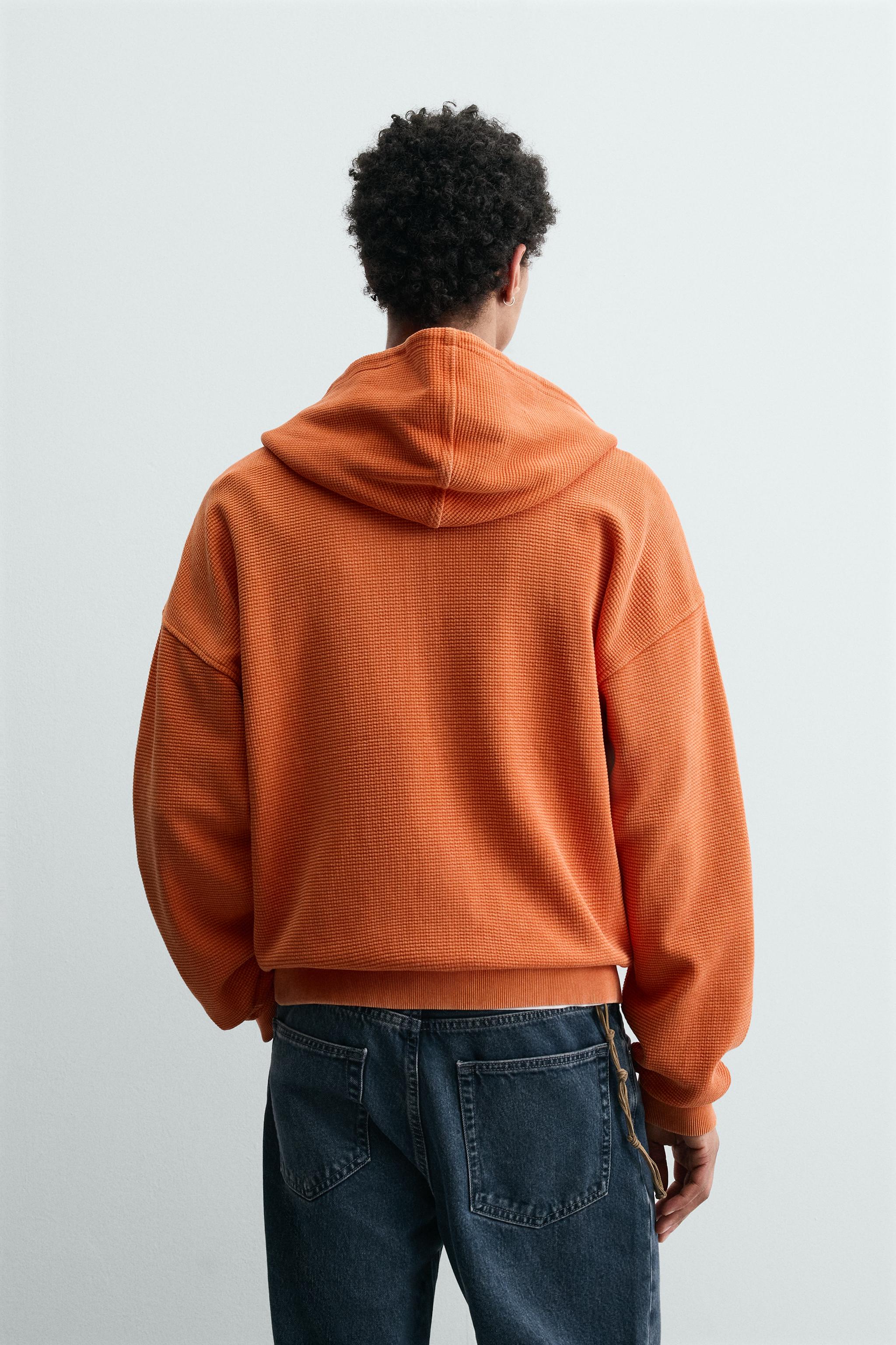 WASHED WAFFLE HOODIE SWEATSHIRT