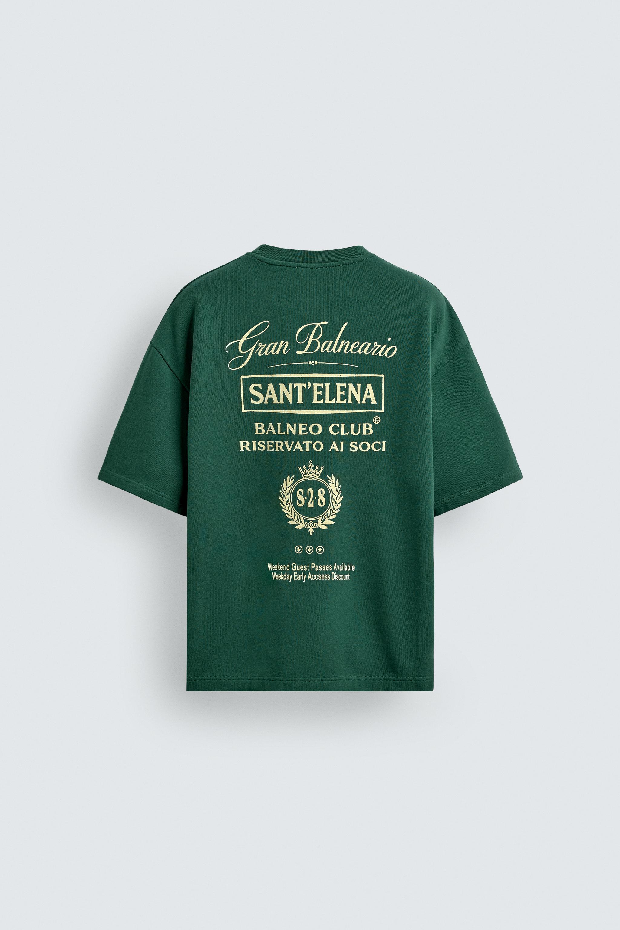 コントラストプリントTシャツ - グリーン | ZARA Japan / 日本
