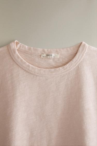 SHORT SLEEVE COTTON T-SHIRT — Pink 2