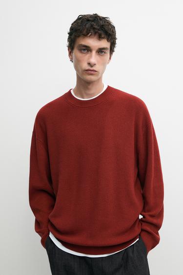 Zara Round neck knit sweater - Neon pink