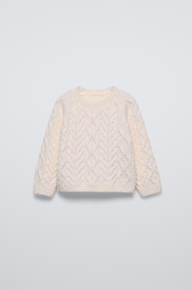 CABLE-KNIT SWEATER Ecru ZARA South Africa - Main Image