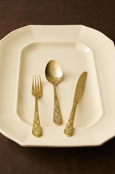 Zara ENGRAVED FLATWARE SET - Soft gold
