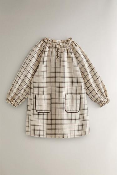 KINDERNACHTHEMD BAUMWOLLE KAROS WEIHNACHTEN - Cremefarben von Zara