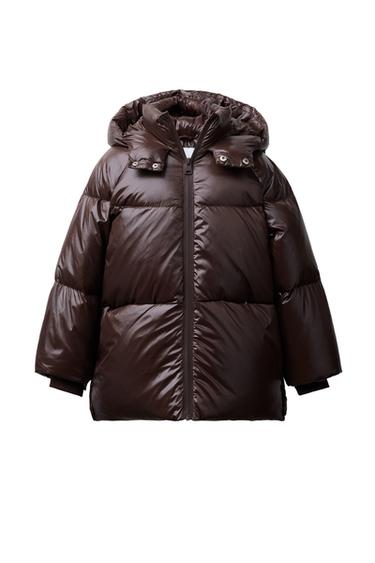 WATER-REPELLENT AND WIND-RESISTANT DOWN FEATHER PUFFER JACKET - Dark brown by Zara