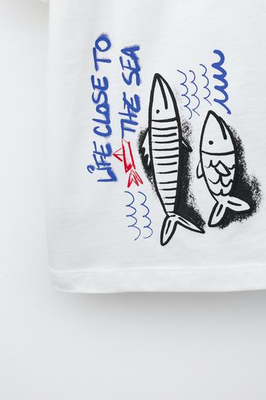 PRINTED T-SHIRT - White by Zara - Image 3