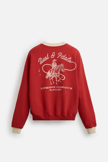 GRAPHIC PRINT SWEATSHIRT - Red by Zara - Image 8