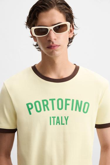 T-SHIRT RIB CONTRASTE INSCRIPTION - Jaune pastel de Zara - Image 5