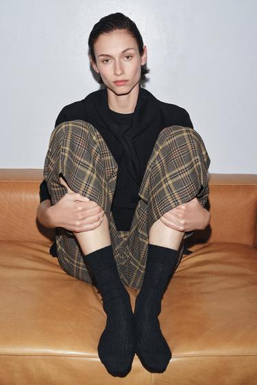 WOOL BLEND RIB SOCKS - Black by Zara - Image 0