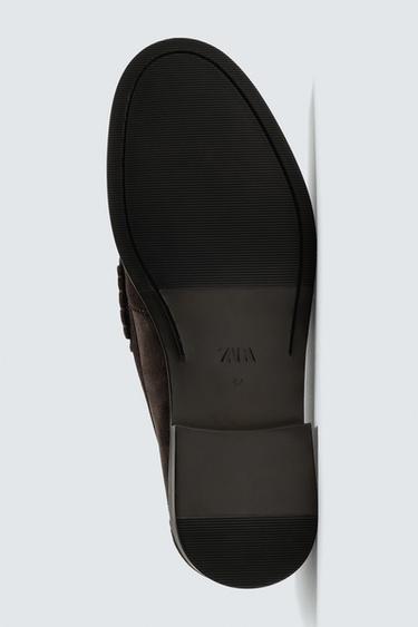 MOCASSINS EN CUIR AVEC MASQUE - Marron de Zara - Image 6