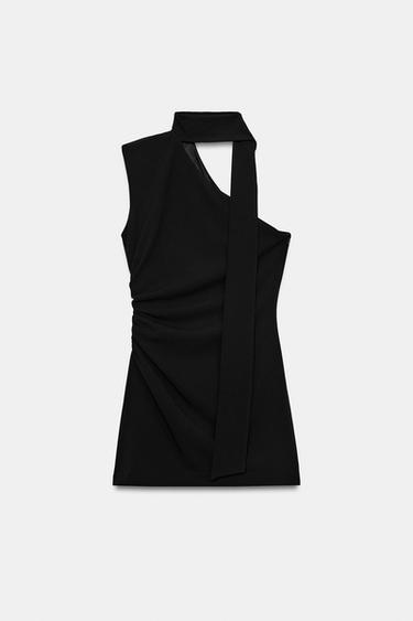 ASYMMETRIC SCARF DRESS - Black by Zara - Image 0