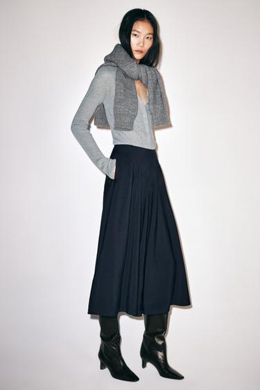 ZW COLLECTION MIDI SKIRT — Navy blue 2