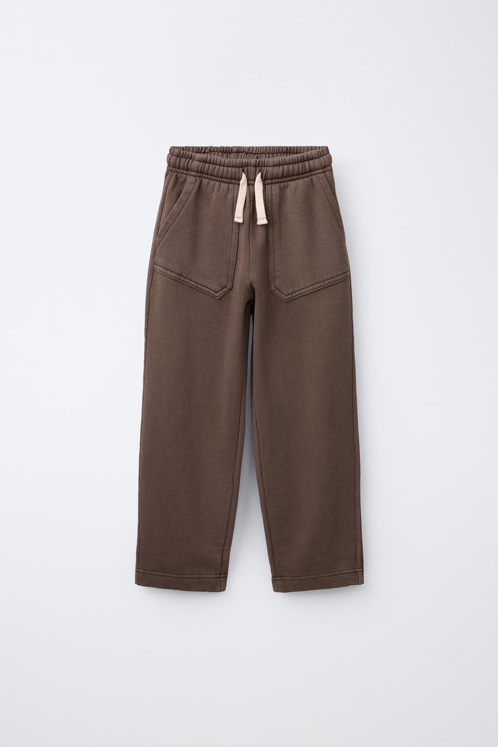 BARREL PLUSH TROUSERS WITH LABEL