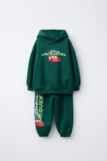 CARS LIGHTNING MCQUEEN © DISNEY HOODIE AND JOGGERS TOTAL LOOK - أخضر تركوازي الخاص بـ Zara
