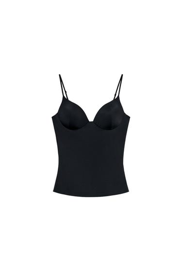 Zara POLYAMIDE BLEND TOP - Black