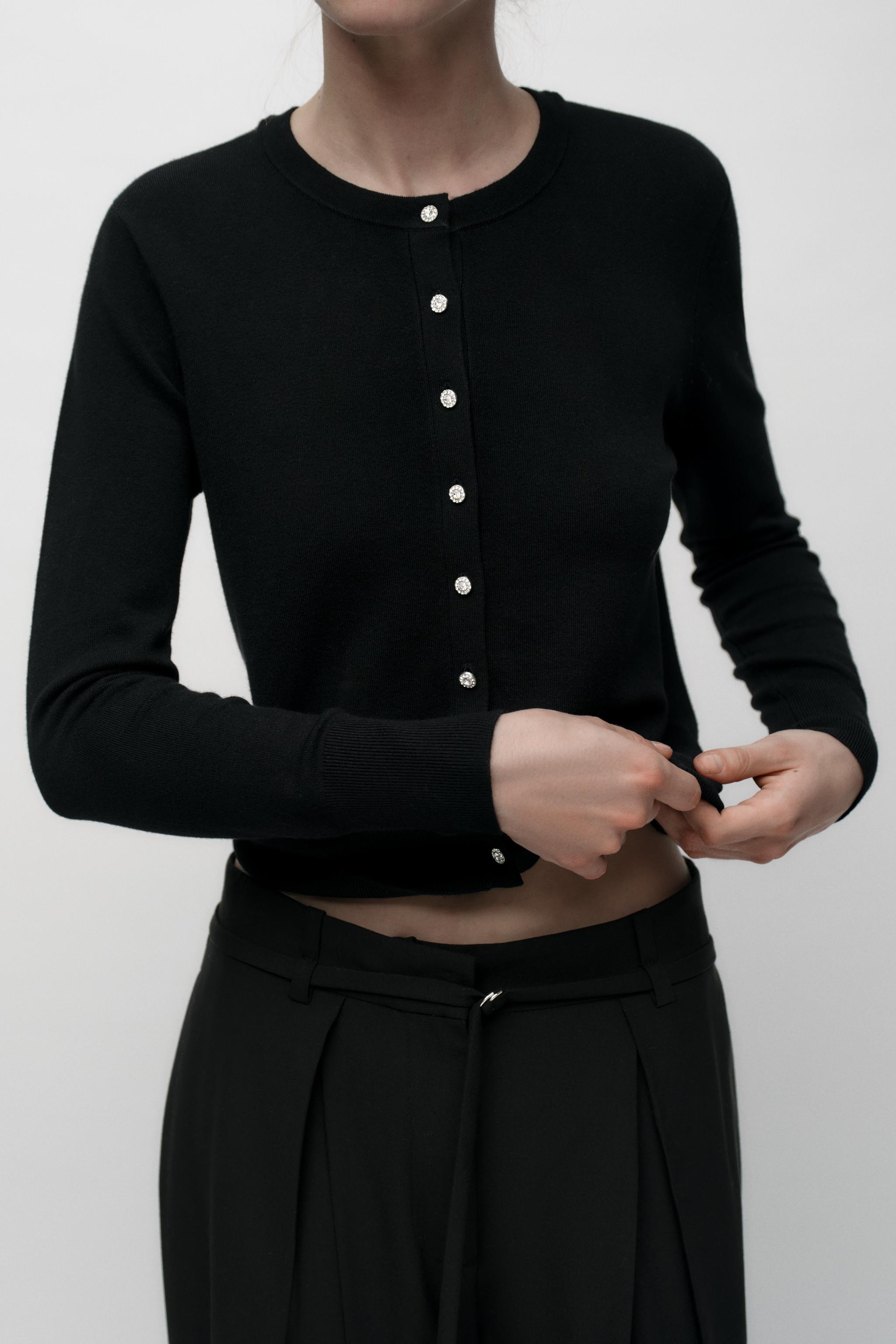 Zara black jumper with buttons discount