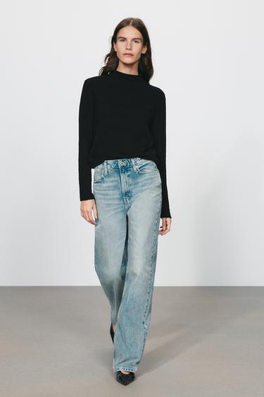 EXTRA-SOFT 100% WOOL HIGH NECK JUMPER - Black by Zara