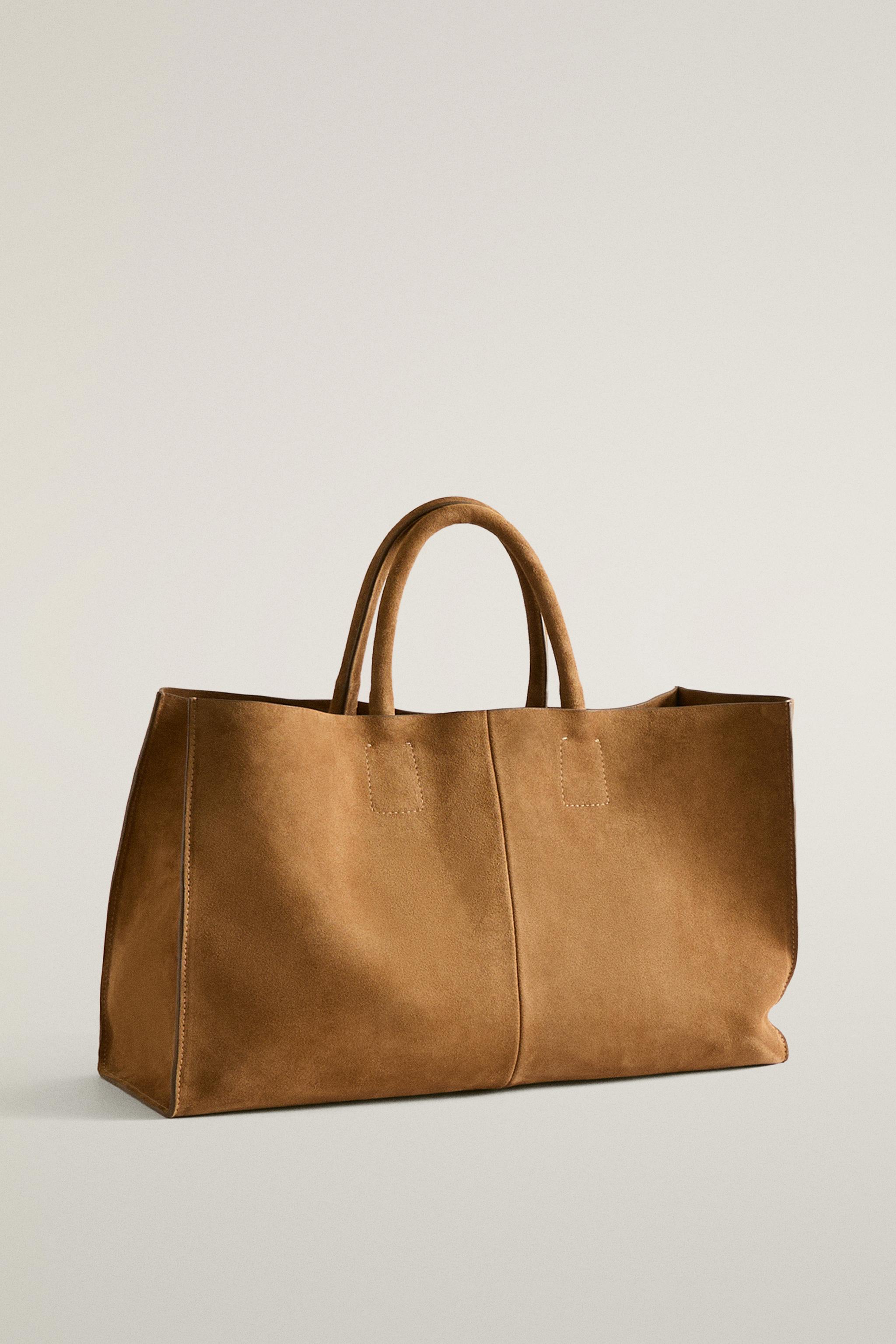 LEATHER SUEDE TOTE BAG