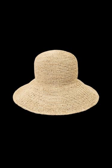 Zara LIMITED EDITION RAFFIA BUCKET HAT - Light beige - Image 0