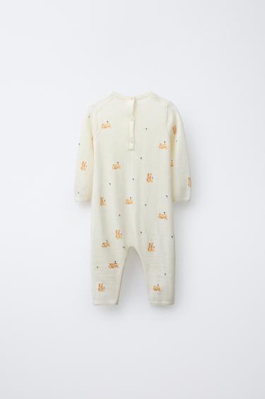 TEDDY BEAR PRINT 100% WOOL JUMPSUIT - Mid-ecru by Zara - Image 1