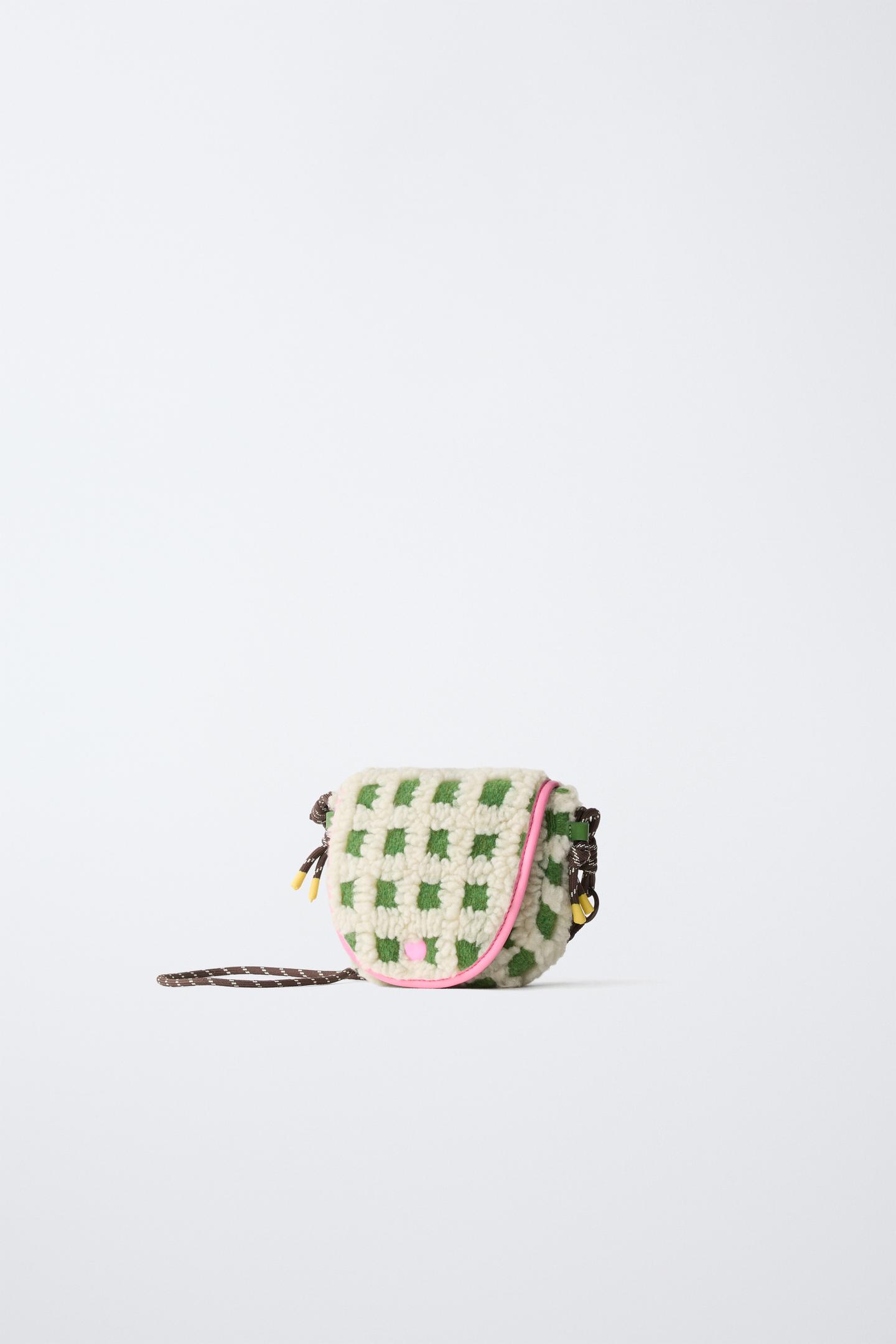 Детская сумка Zara Shearling Plaid Crossbody, цвет: Разноцветный — фото 2