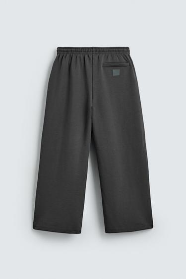 INTERLOCK WIDE-LEG JOGGER TROUSERS - Dark grey by Zara - Image 7