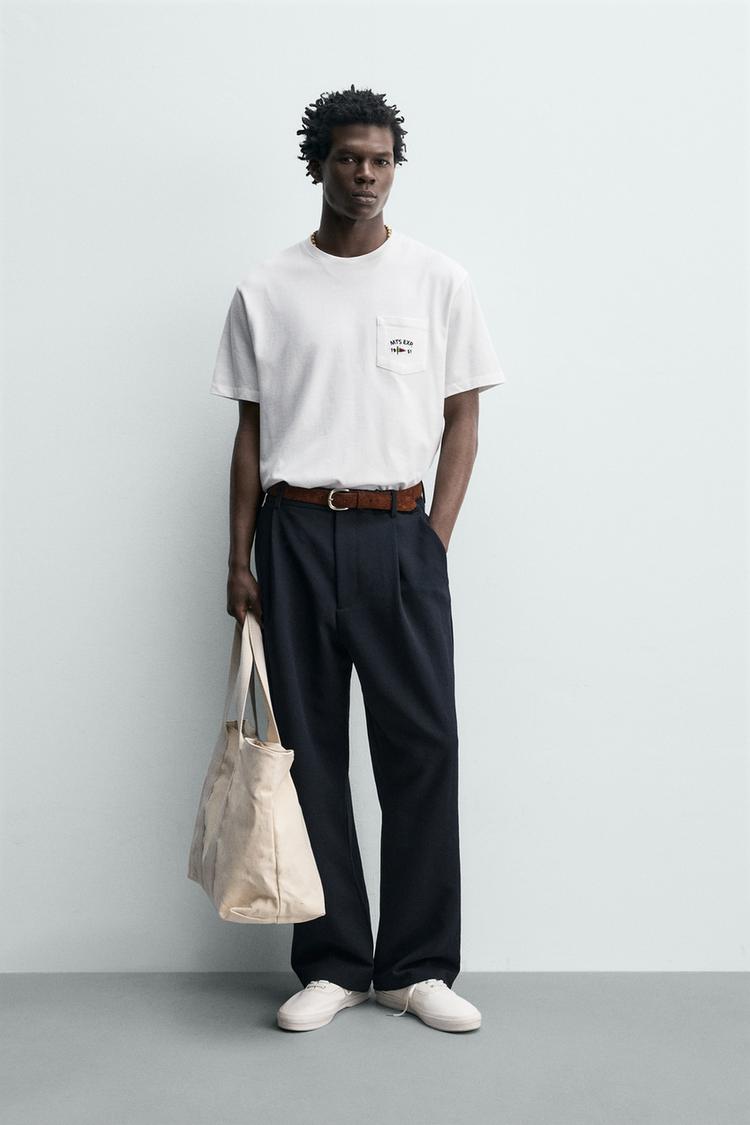 DENİZCİ İŞLEMELİ CEPLİ T-SHIRT