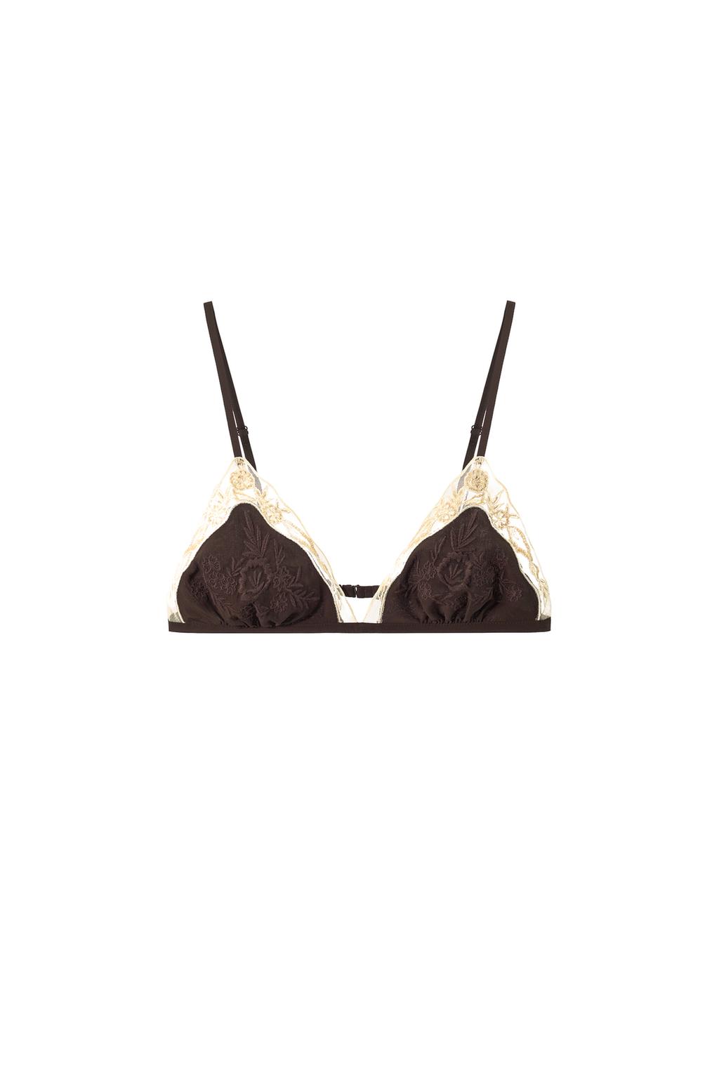 100% VISCOSE EMBROIDERED LACE BRA - image 3