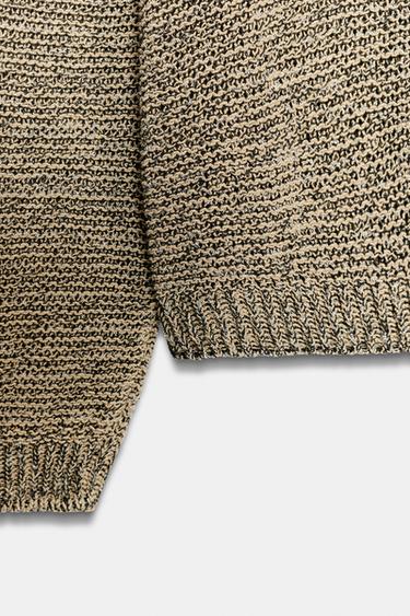 METALLIC THREAD KNIT JUMPER - Black gold by Zara - Image 10