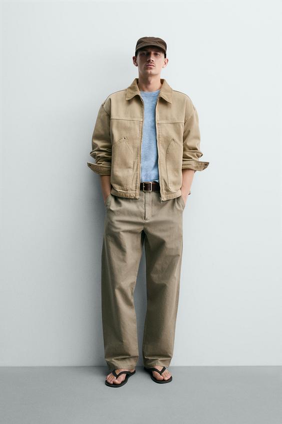 CROPPED FIT JACKET WITH CONTRAST COLLAR from Zara - $99.90