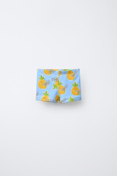 2-6 YEARS/ PINEAPPLE PRINT SWIM BOXERS - Light blue by Zara