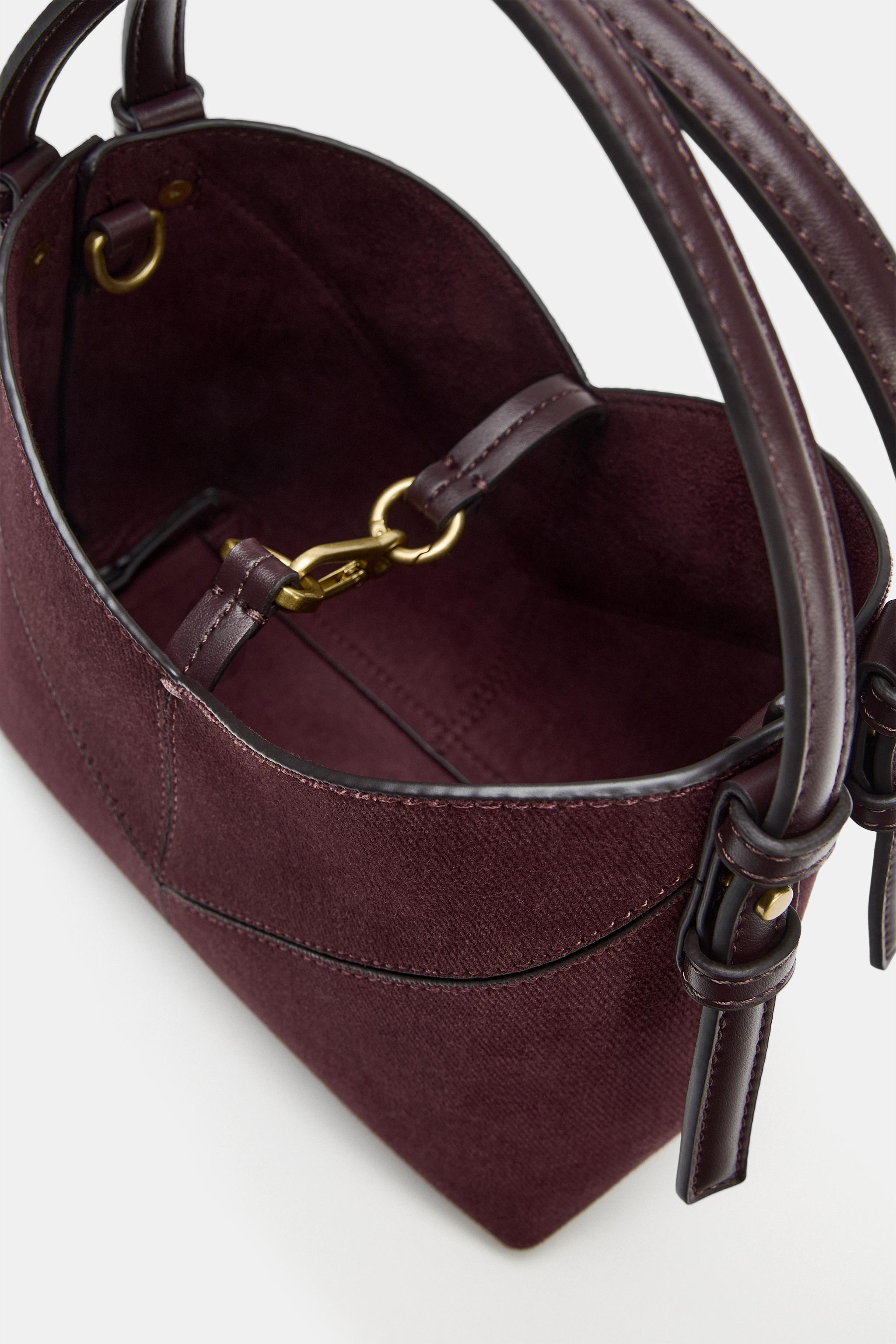 MINI TEXTURED STITCHED BUCKET BAG