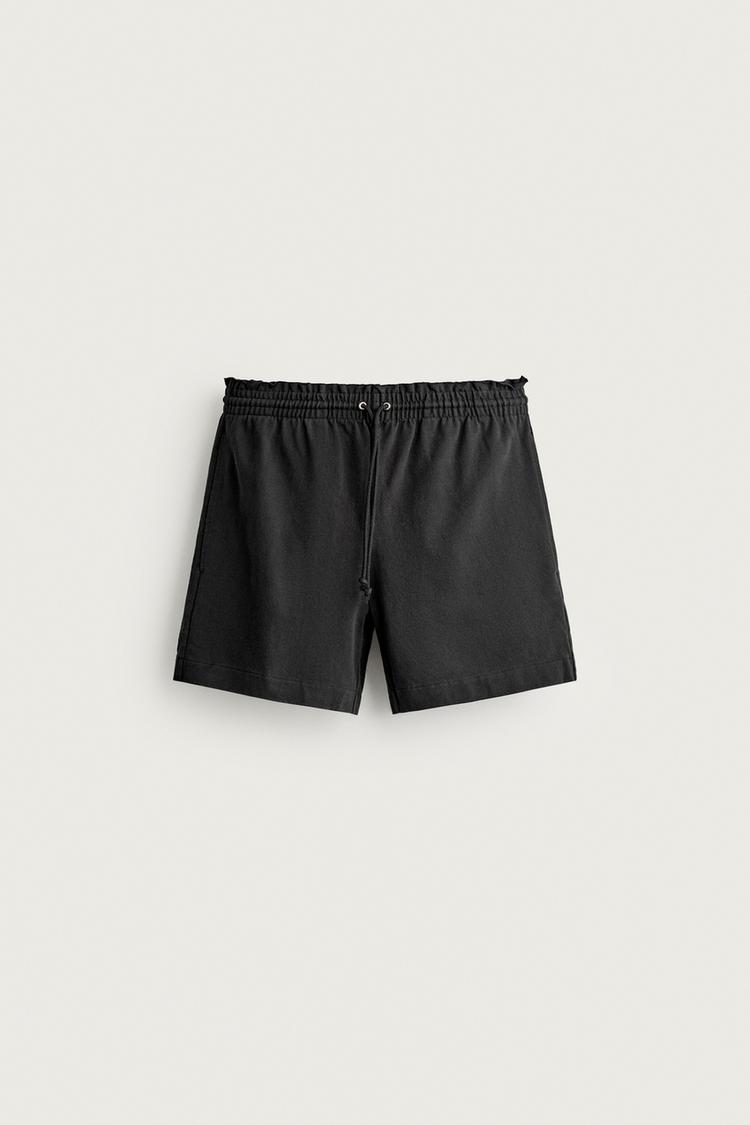 PAPERBAG WAIST COTTON SHORTS