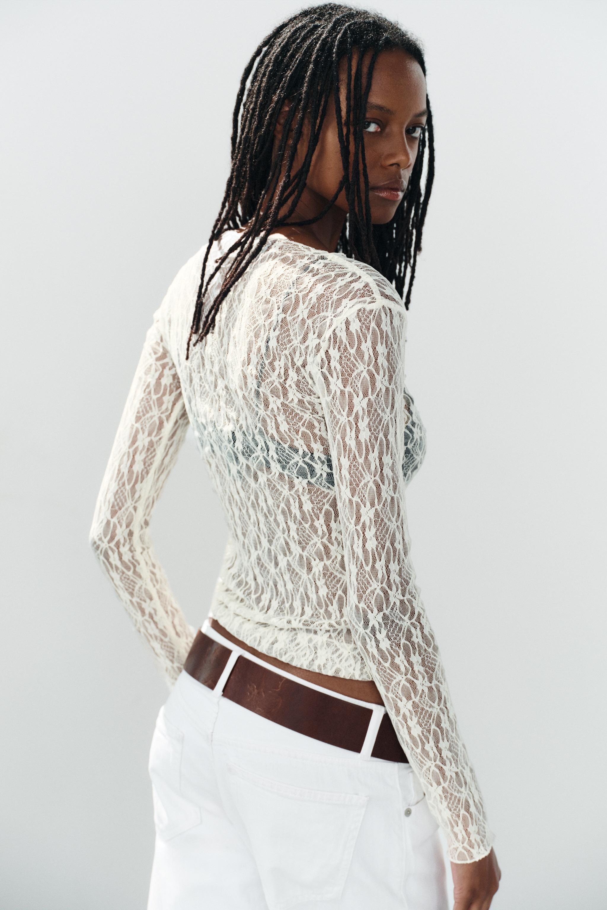 LACE TOP - Ecru | ZARA United States