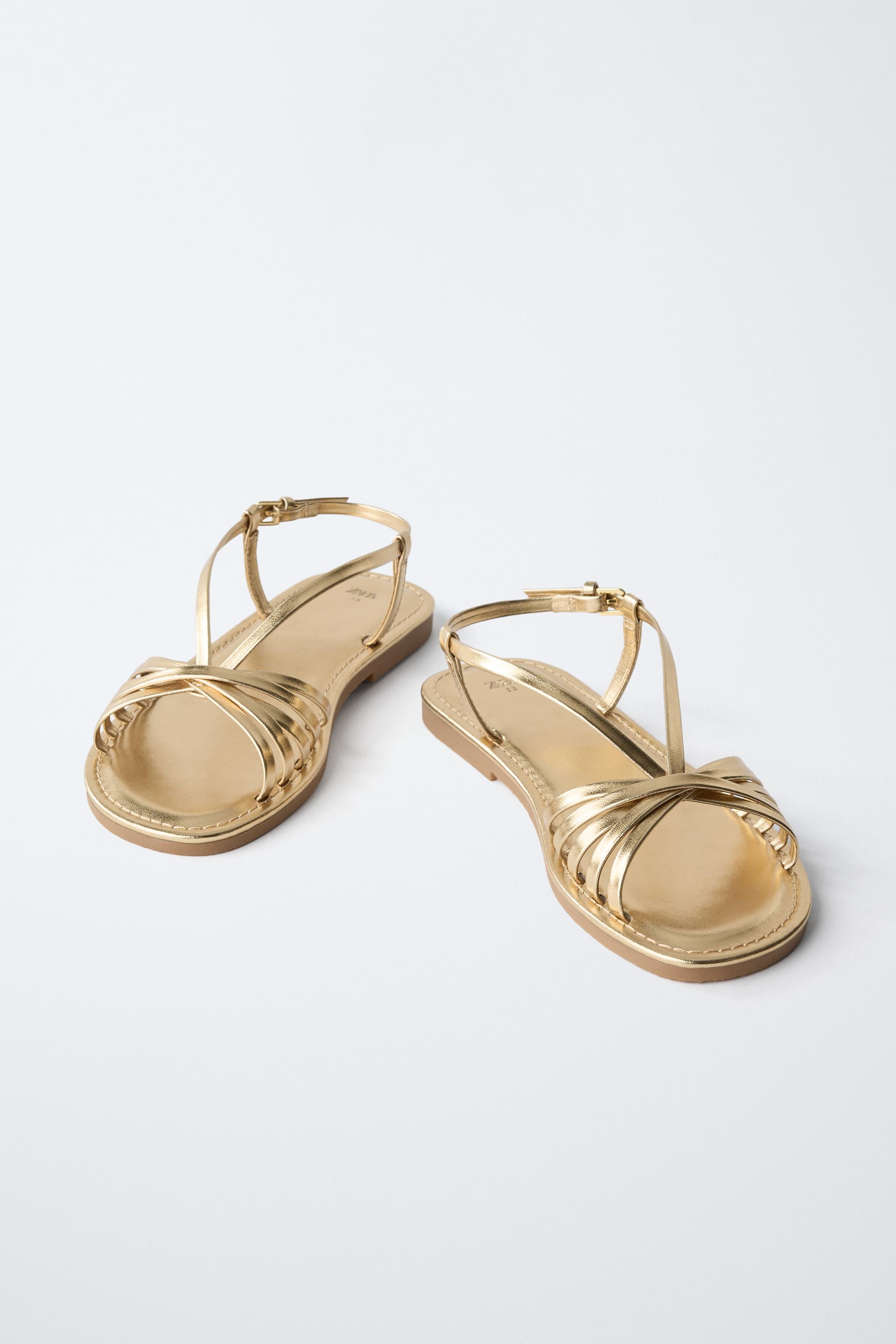 SANDALES À BRIDES MÉTALLISÉES