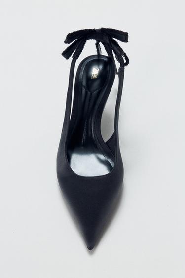 SLINGBACK HEELS WITH BOW - Black by Zara