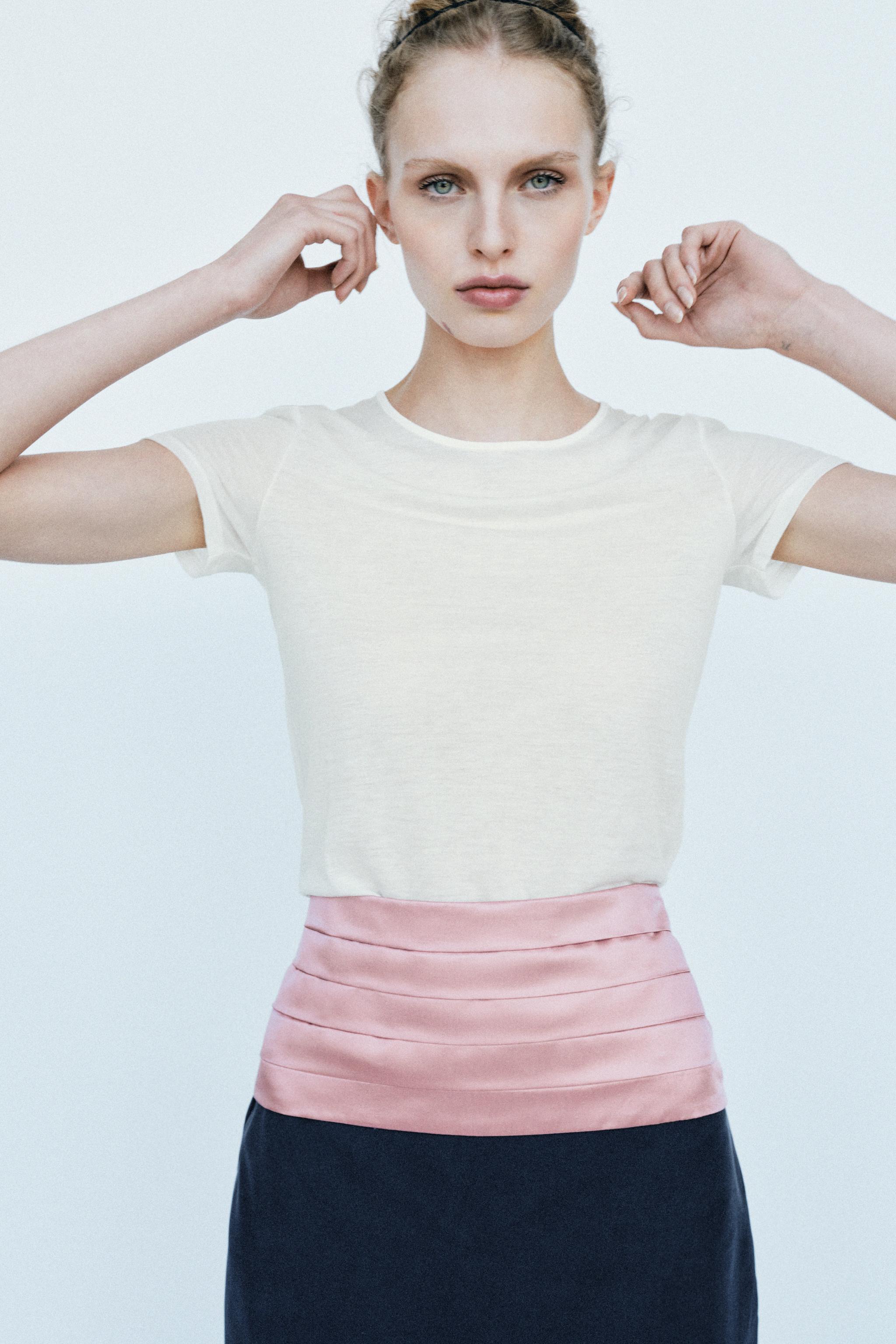 LYOCELL AND WOOL BLEND T-SHIRT — White