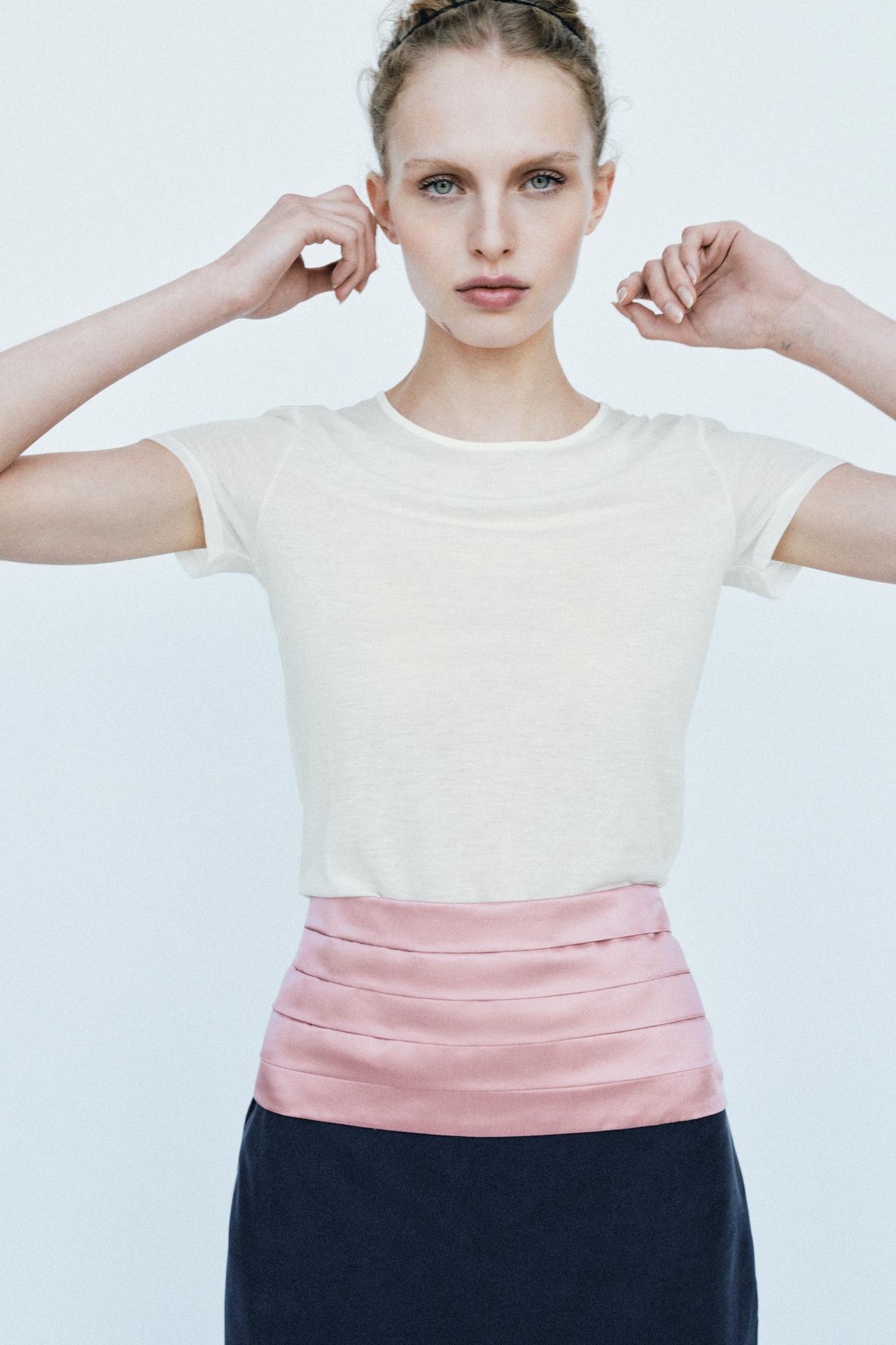LYOCELL AND WOOL BLEND T-SHIRT — White