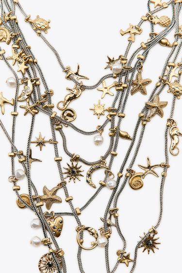 MARINE MULTI-CHARM METAL NECKLACE - Gold / Silver by Zara - Image 1