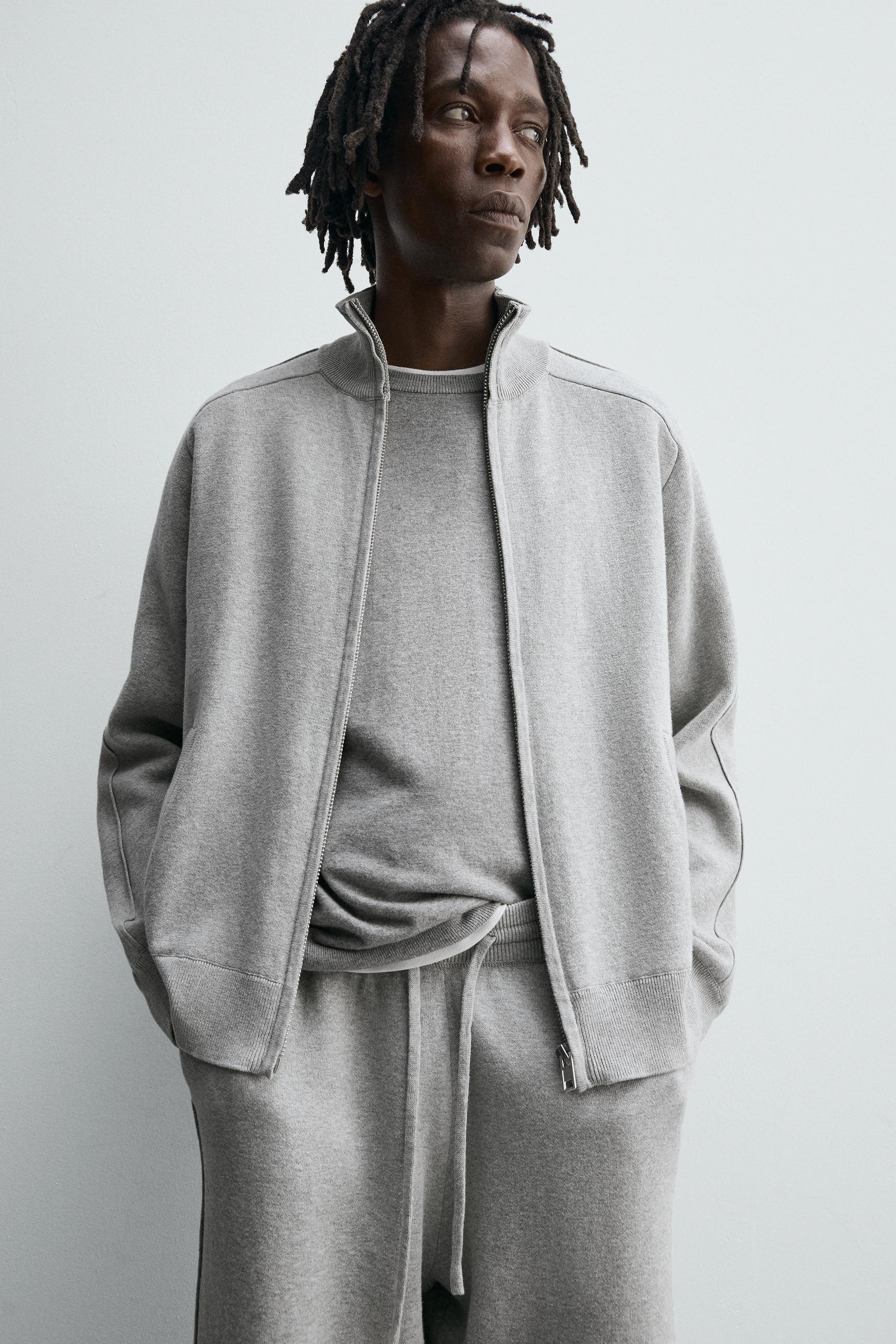 ジップアップニットカーディガン - グレーマール | ZARA Japan / 日本