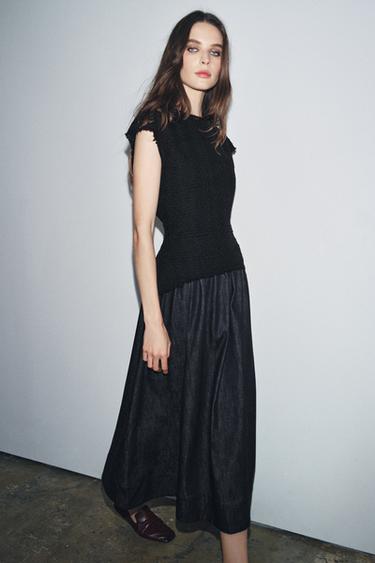 ZW COLLECTION CONTRAST MIDI DRESS - Blue by Zara - Image 1