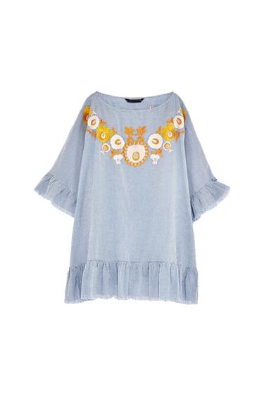 EMBROIDERED GINGHAM TUNIC