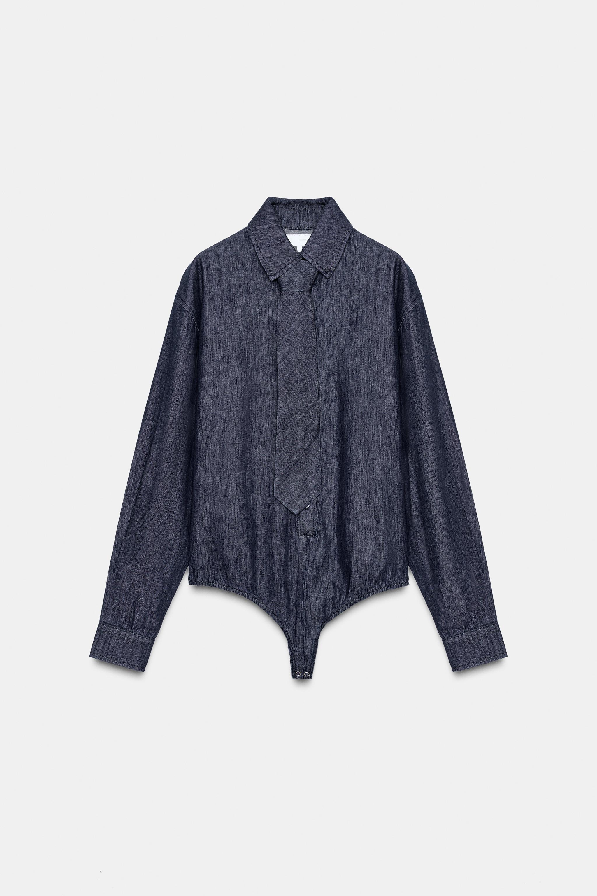 TRF DENIM TIE BODYSUIT